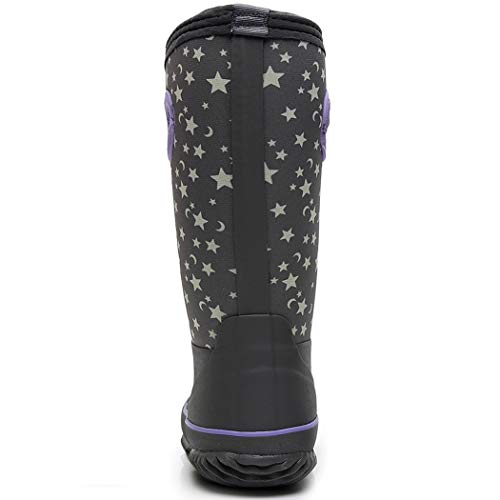Solarrain Neoprene Rubber Rain Boots For Girls Waterproof Snow Boots Winter Warm Kids' Outdoor Durable Mud Boots (Little Kid 2M Us, Stars) #TOP2