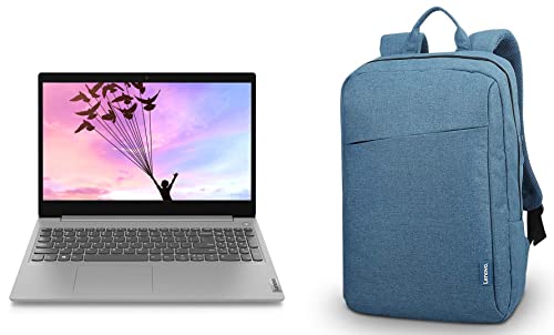 Image of Lenovo IdeaPad 3 10th Gen Intel Core i3 15.6 inch(39.6cm)FHD Thin & Light Laptop (8GB /512GB SSD /Windows 11 /Office 2021 /2 Yr Warranty /Platinum Grey /1.7Kg), 81WB01B0IN & Casual Laptop Backpack Blue