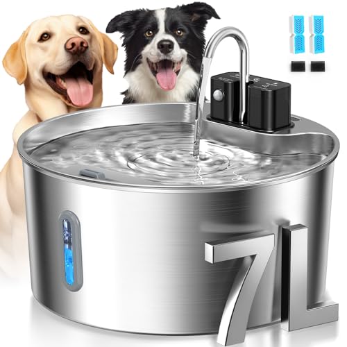Katzenbrunnen, Drahtloser Katzenbrunnen mit Batteriebetrieb, 3,2L/108oz Voluas Automatischer kabelloser Trinkbrunnen mit leiser Pumpe, Hunde-Trinkbrunnen für Katzen, Hunde, Haustiere
