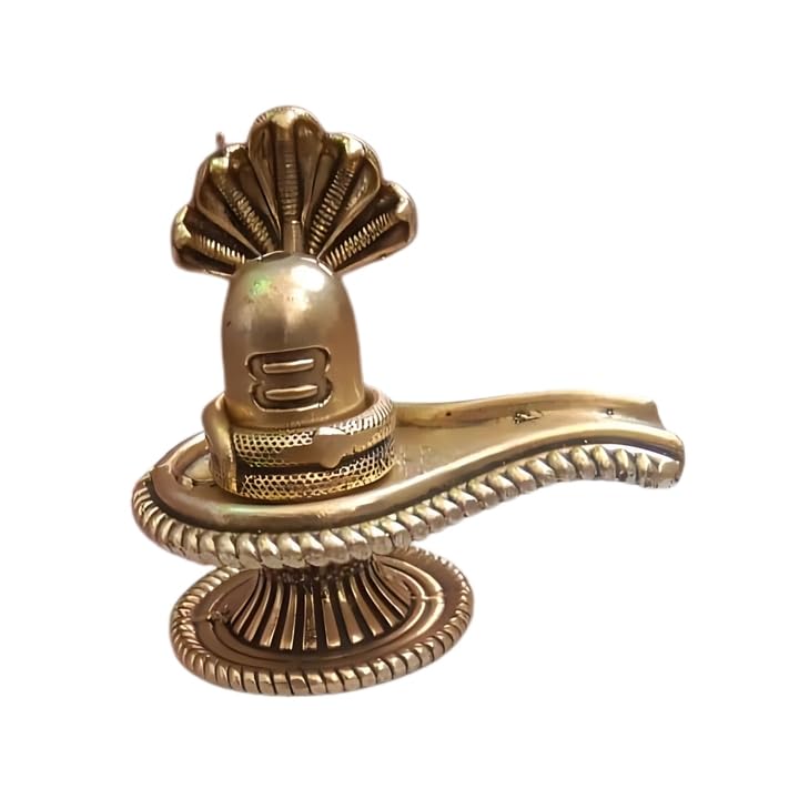 Image of eCraftIndia Brass Shivling Statue with Snake |