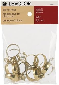 Round Curtain Rod Clip Ring Size: 7/8" Diameter