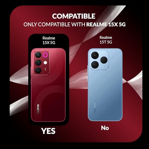 Image of Back Cover Case for Realme 15x 5G | 360 Protection Mobile Phone Case Mag-Safe | Camera Protection | Back Cover for Realme 15 x 5G / Realme 15x 5+G - Black TPU+PC