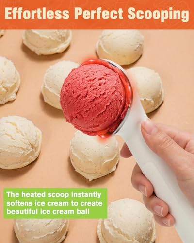Heated Ice Cream Scoop,Rechargeable Ice Cream Scoop,Press to Heat up to 70°C/158°F, LED Display, IP67 Waterproof Icecream Scoop for Ice Cream, Gelato, or Frozen Yogurt - Image 3