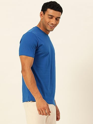 Image of Solid Soft Cloth Round Neck Cotton Relaxed Fit T Shirt