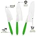 Zulay 3-Piece Kids Knife Set for Real Cooking & Baking - For Toddler Cutting Fruits, Veggies, & Cake - Children’s Montessori with Serrated Edges - Safe & Fun Lettuce Knife (Green)