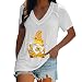Camicetta a Tunica con Scollo a V Casual da Donna Camicia a Maniche Corte T-Shirt Stampata Camicia Casual a Tunica alla Moda Camicia da Notte Maniche Lunghe