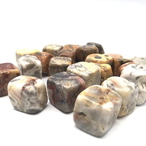 Crazy Agate Cube à textures denses, 10 minéraux polis de 15mm à 22mm