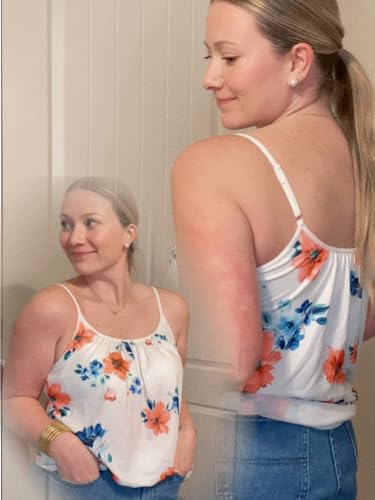 Image of Camisoles for Women with Built in Bra Adjustable Strap Tank Tops Cami Sleeveless Summer Tops for Workout Sleeping Traveling
