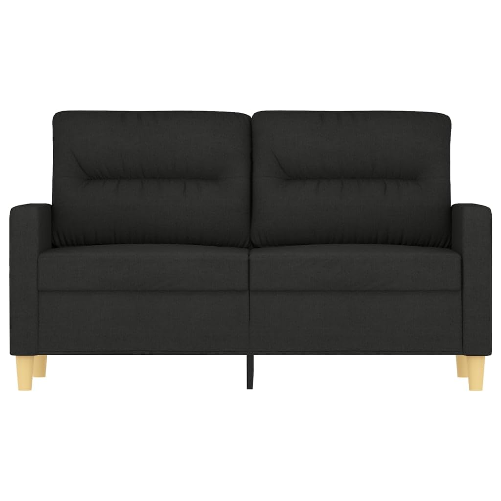 Divano a 2 posti, nero, 120 cm, in tessuto, per soggiorno, camera da letto, camera degli ospiti