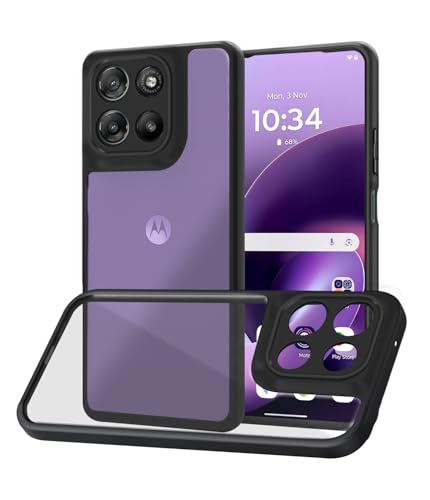 Image of KAPAVER Essential Back Cover Case Compatible with Moto G57 Power - Black (PC+TPU) (Moto G57 Power - Black)