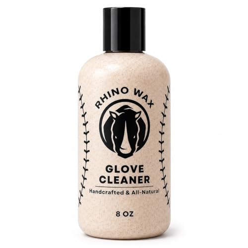 Rhino Wax - Baseball Glove Cleaner (8 oz) - All Natural Cleanser for Mitts that Gently and Effectively Removes Dirt and Grime from Ball Gloves - Critical First Step for Mitt Care - Proudly Made in USA