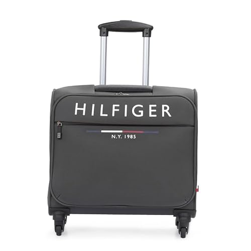 Tommy Hilfiger 15-Inch Laptop Overnighter Trolley Bag for Men & Women – Carolina Pro, Grey | Polyester, Size - 44CM | Travel Bag with Retractable Handle & Zipper Closure