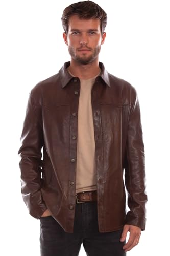 Scully Men's Brown Leather Western Coat 4X