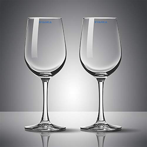 Image of SYANKA Italian Premium Wine Glasses Set of 8, 360 ML, Transparent, Ideal for White or Red Wine Glass, Non-Lead Crystal Clear