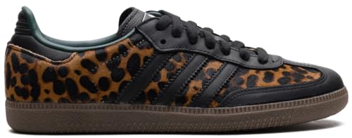 adidas Samba OG Womens Sneaker (Green Leopard Print Dark Gum, 6)