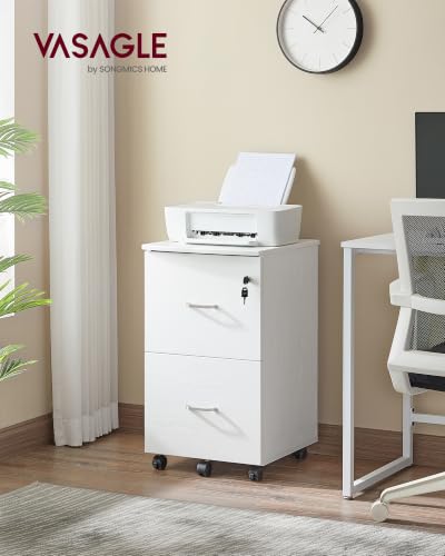 Image of VASAGLE 2-Drawer File Cabinet, Small Rolling, Locking, Printer Stand