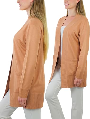 Image of ToBeInStyle Women's Long Sleeve Rib Banded Open Sweater Cardigan