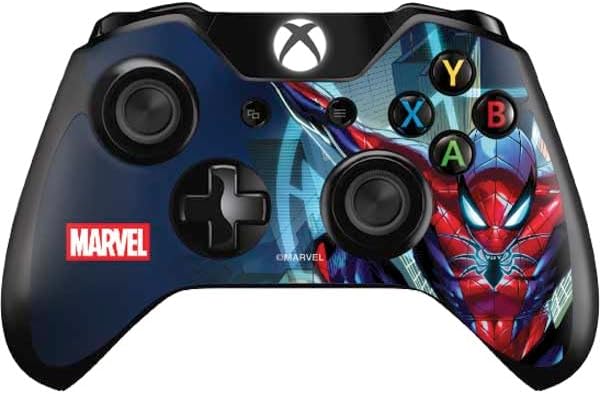 Skinit Decal Gaming Skin Compatible with Xbox One Controller - Officially Licensed Marvel Spiderman New Suit Spiderman Design