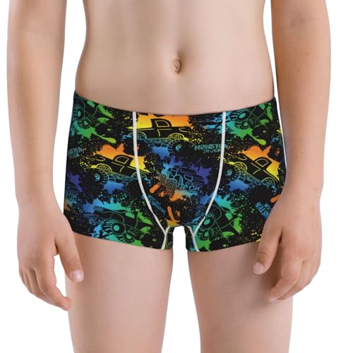 Boys' Cotton Boxer Brief Soft Underwear-Retro Truck