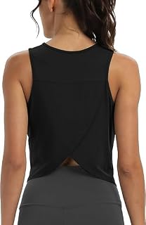 KIKWIT Workout Tops for Women Cropped Open Back Sleeveless Tank Tops Athletic Gym Yoga Shirts Loose Fit Price In India