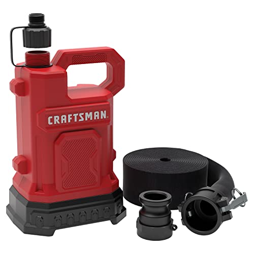 CRAFTSMAN 1/2 HP Fiberglass Reinforced Thermoplastic, Fully Submersible Water Utility Transfer Pump, Efficient Multi-Use Electric Pump, 15� Cord, Lay-Flat High Volume Hose, Camlock Fittings, 3000 GPH - image 1