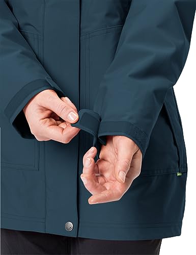 VAUDE Idris III 3-in-1 Parka Damen – Damen-Winterjacke wasserdicht, winddicht & atmungsaktiv mit Eco-Finish, Damen-Doppeljacke mit wärmender Hybrid-Innenjacke – in Blau, Größe: 42