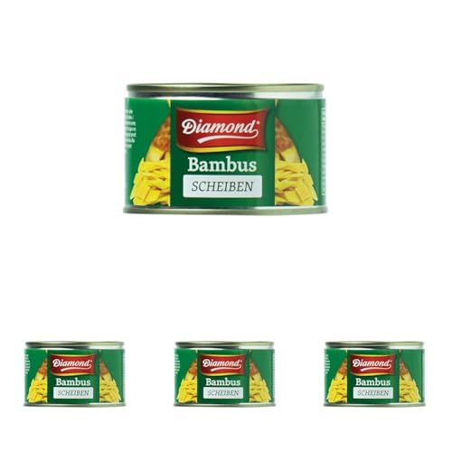 DIAMOND Rodajas de bambú, vegetal asiático en conserva, adecuado para platos wok, bajo en carbohidratos - 1 x 227 g (Paquete de 4)