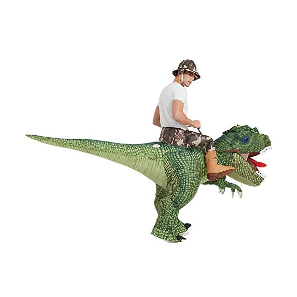 One casa inflatable costume dinosaur riding t rex air blow up funny party halloween costume for adult - image 5