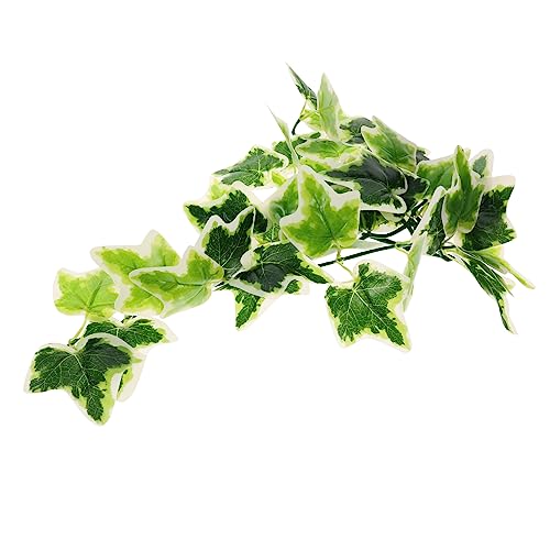 Abaodam Artificial Hanging Plant for Reptile Tank Lifelike Simulated Plant Decoration with Suction Cup for Reptile Plastic Leaves for Lizards Geckos and Amphibians