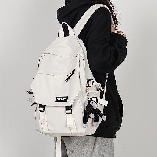 Lightweight School Bag Casual Daypack College Laptop Backpack For Men Women Water Resistant Travel Rucksack For Sports High School Middle Bookbag For Girls（White） #TOP5