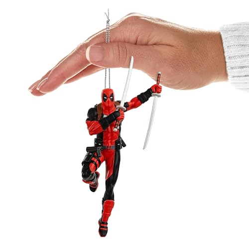 Image of Hallmark Keepsake Marvel Hanging Ornament - Deadpool with Katanas Design