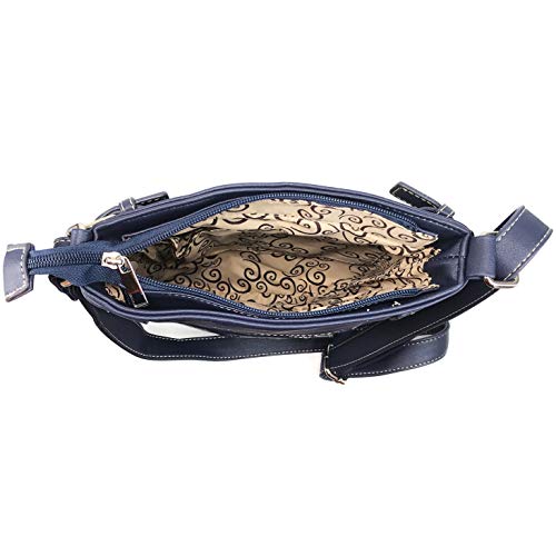 Justin West Cowgirl Western Cross Floral Embroidered Concealed Carry Purse4