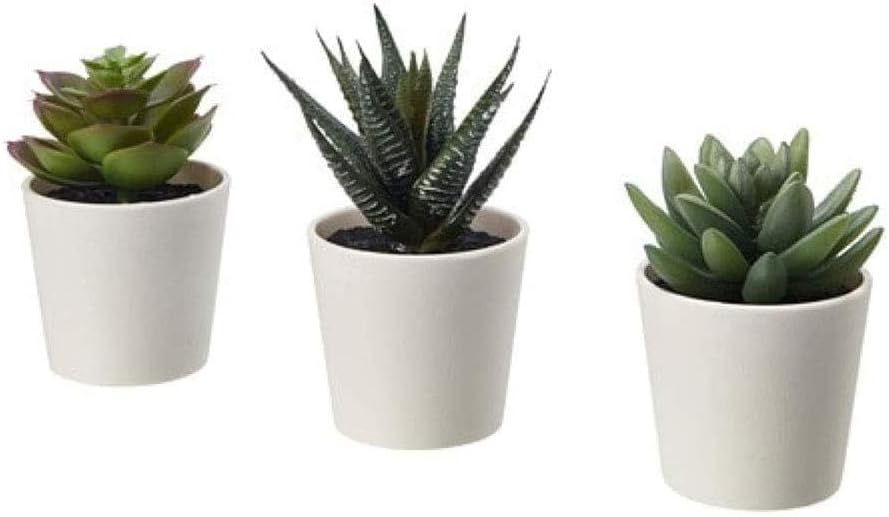 IKEA Fejka Artificial Potted Plant with Pot Indoor Outdoor Succulent / 3 Pack Size 2 ¼ " 3 Pack 203.953.31
