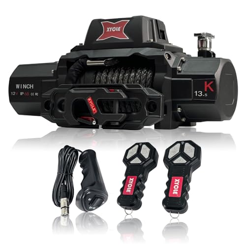 XYCLE13500lbs12V Electric Winch IP68waterproofOff-Road Vehicle Rescue winchs with2wireless Remote Controls