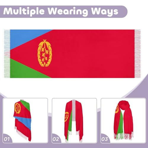 Tassel Scarves for Women,Patriotic Theme Flag Pattern Long Shawl Wraps Scarf Warm Printed Scarfs for Winter Fall-1-224