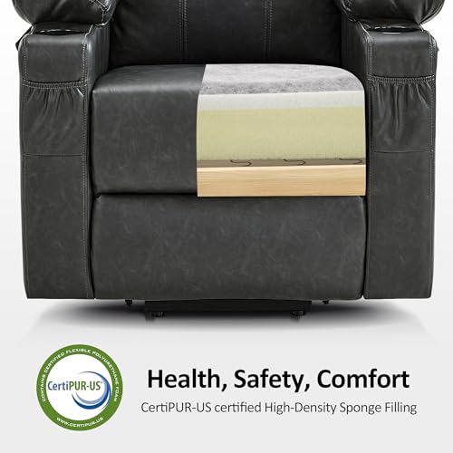 Image of MCombo Small Power Lift Recliner Chair for Elderly, Heat and Massage 7141