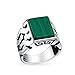 Bling Jewelry Pietra Preziosa Cubano Curb Link Chain Band Creato Malachite Rettangolo Signet Ring Per Uomo .925 Argento Fatto A Mano In Turchia immagine