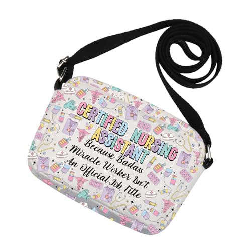 MNIGIU Funny Certified Nursing Assistant Gift CNA Crossbody Bag for Nurse Nursing Assistant