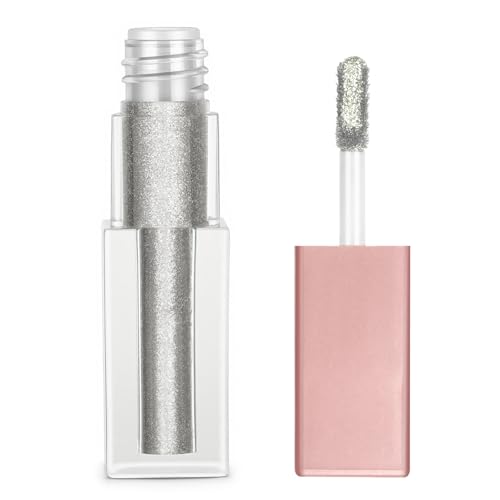 BUTBU Sombra de Ojos liquida, Sombra de Ojos Liquida Plateado, Eyeshadow Perlada Brillante, Somb ra de Ojo s Líqui da Pigmentada Maquillaje, Resistente Agua, para Todos Los Tonos Piel, Plateado