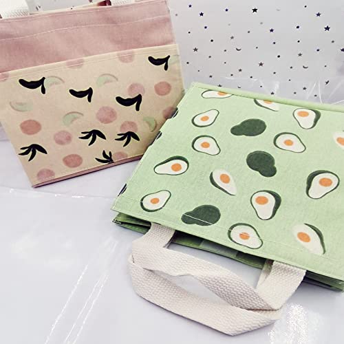 Spldsun 2Stk Stofftaschen Klein mit Griffen, Faltbare Einkaufstasche Recyclingtasche, Baumwolltasche Tragetaschen, für Frauen, Kinder, Mädchen, 22cm x 22cm