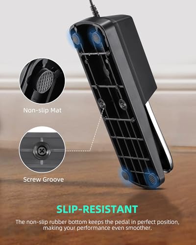 LEKATO Universelles Sustain Pedal für Keyboard, Klavier-Fußpedal mit Polaritätsschalter für elektronische Keyboards, MIDI-Keyboards, Digitalpiano, 1/4“ Eingangsstecker, 1,5m Kabel