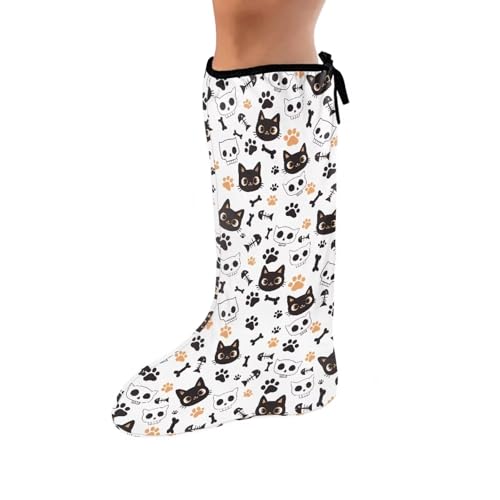 Uorisanigo Cute Cat Protective Cast Socks for Leg Soft Warm Leg Cast Cover Large Short Leg Plaster Sleeve for Cast Decoration Men Women Fashionable