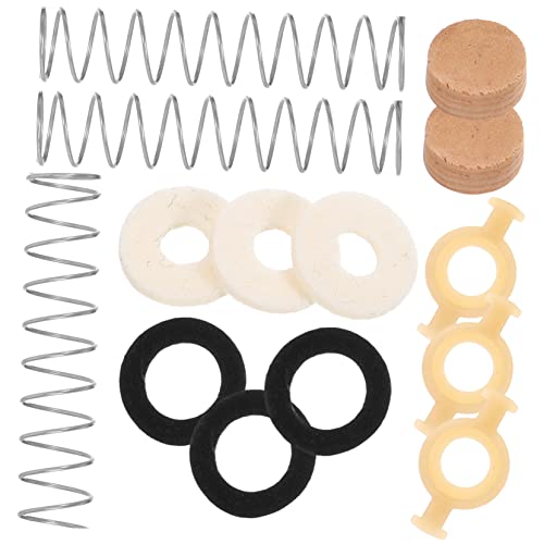 Toddmomy Trumpet Repair Set Trumpet Valve System Precision Parts Felt Pad Cork Pad Stopper Bumper