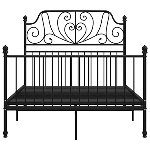 Myheimly Bettgestell Metallbett Schlafzimmer Bett Doppelbett Schlafzimmermöbel Bettrahmen Lattenrost Pulverbeschichtetes Metall Bettgestell Schwarz,120 x 200 cm – Bild 5