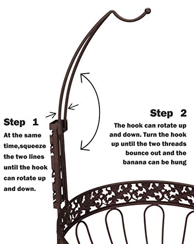 Rosyline Fruit Basket + Banana Holder, Elegant Fruit Bowl With Banana Tree Hanger (Bronze Gold) #TOP2
