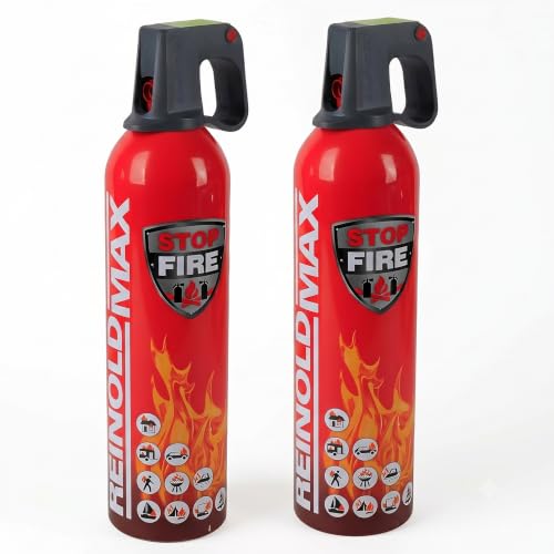 Set of 2 Instant Fire Extinguisher Spray Non-Toxic Non-Hazardous Eco-Friendly Suitable 750ML (Made in Lithuania) | رينولد ماكس بخاخ إطفاء الحريق الرغوي