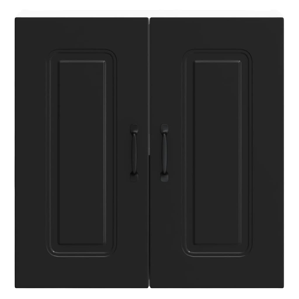 vidaXL Küchen-Hängeschrank Kalmar Schwarz Holzwerkstoff, Wandschrank Küche, Wandschrank, Oberschrank, Küchenschrank, Hängeschrank, Oberschrank Küche