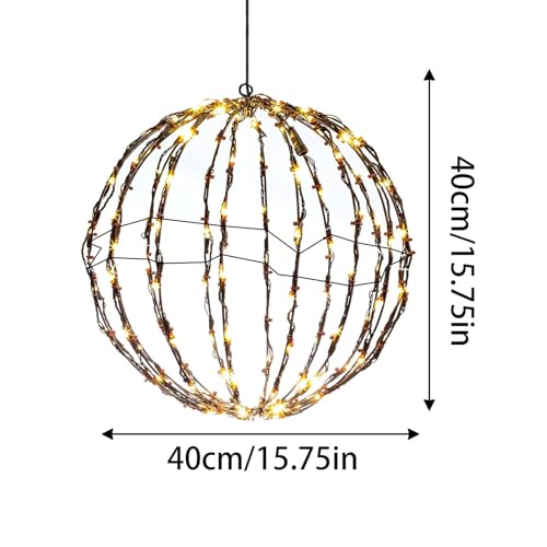 Guirlande lumineuse sphère extérieur en métal ciselé géométrique - 5