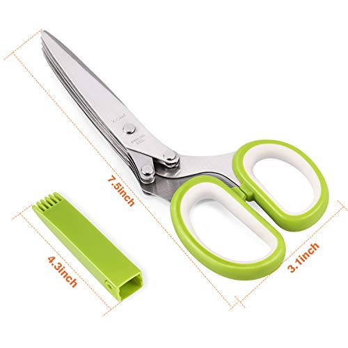 3. X-Chef 5-Blade Herb Scissors – Effortless Herb Cutting & Chopping