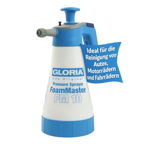 Gloria FoamMaster FM 10 | Schaumsprüher | 1 L Füllinhalt | Austauschbare Schaumpatronen | Drucksprüher zur Fahrzeugreinigung